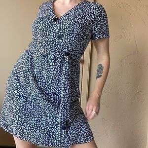 REITMANS • black and white spotted dress